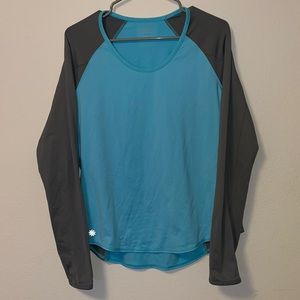 Athleta | Blue and Grey Long Sleeve Running Tee Shirt